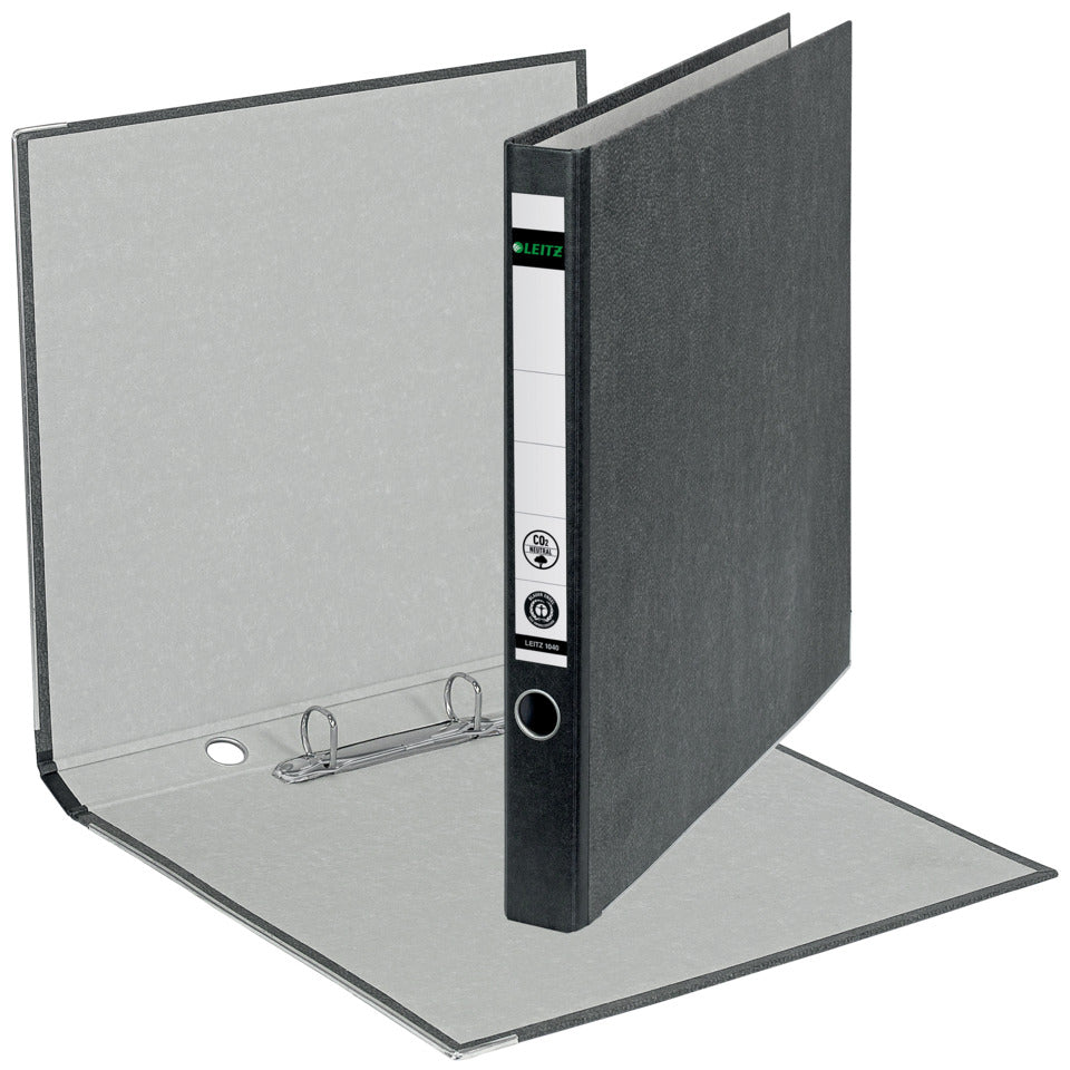 Ringordner, ohne Schlitze, A4, Hartpappe, 2 D-Ringe, 35 mm, schwarz LEITZ 1040-00-00 LEITZ 1040 0000 ohne Schlitz