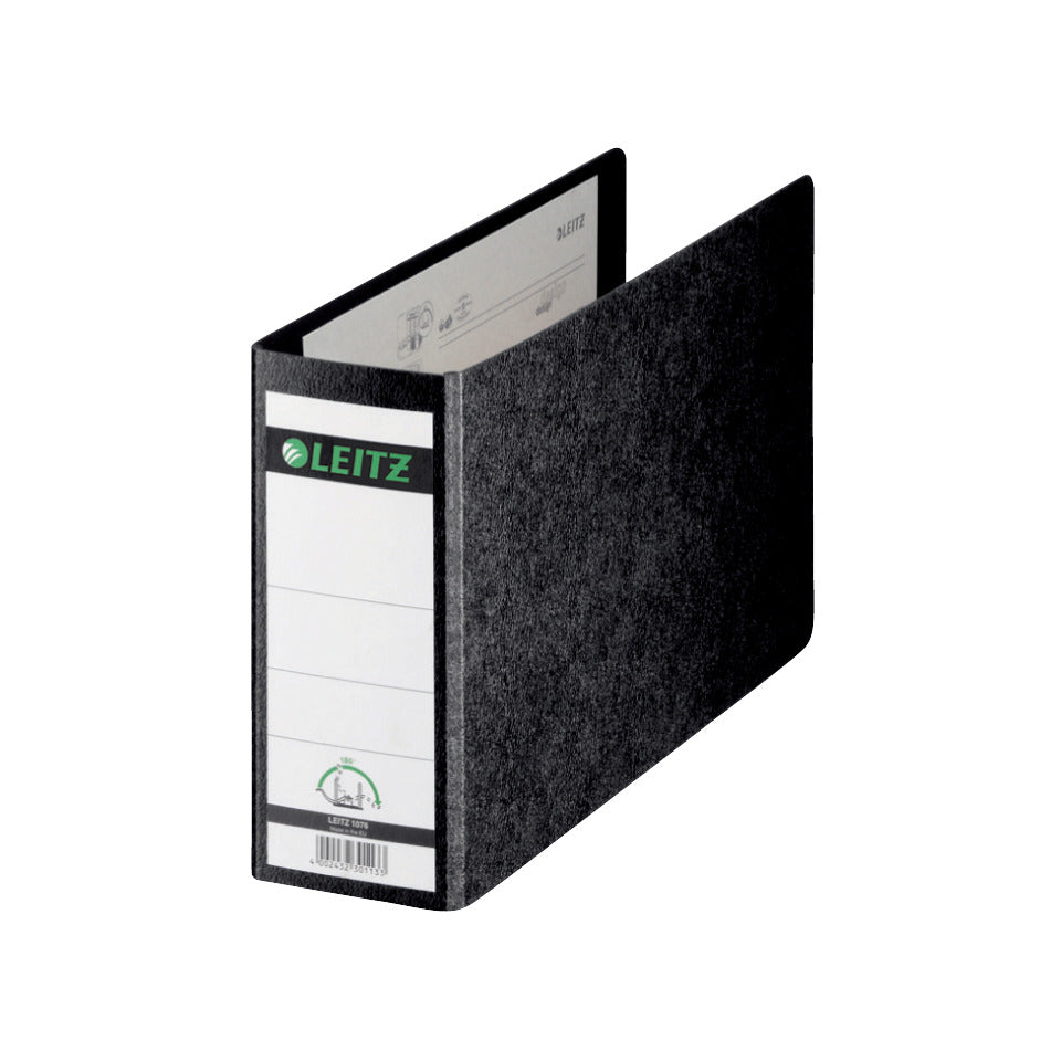Qualitäts-Ordner 180° Hartpappe, A5 quer, 80mm, schwarz LEITZ 1076-00-00 LEITZ 10760000 77mm o. Grifflo