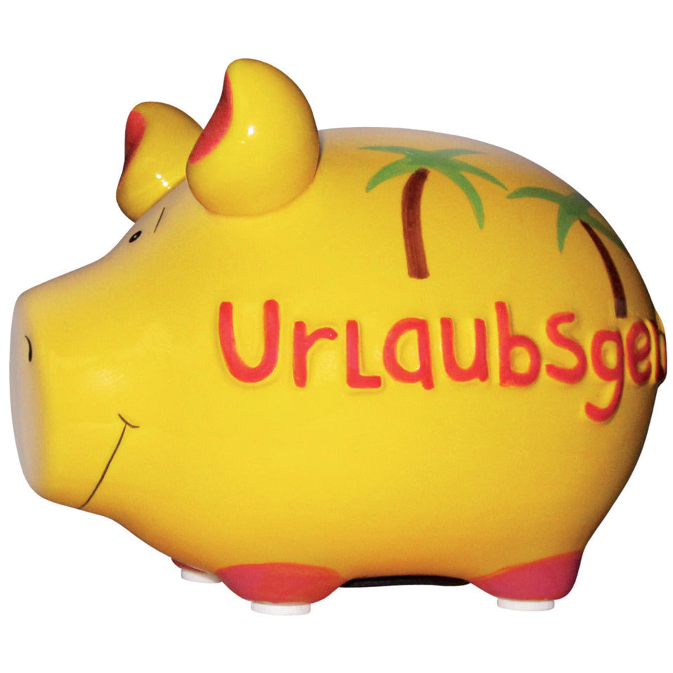 Sparschwein klein "Urlaubsgeld", 12,5 x 9 x 9 cm, Keramik KCG 10027116 KCG 101230/10027116 Urlaubsgeld