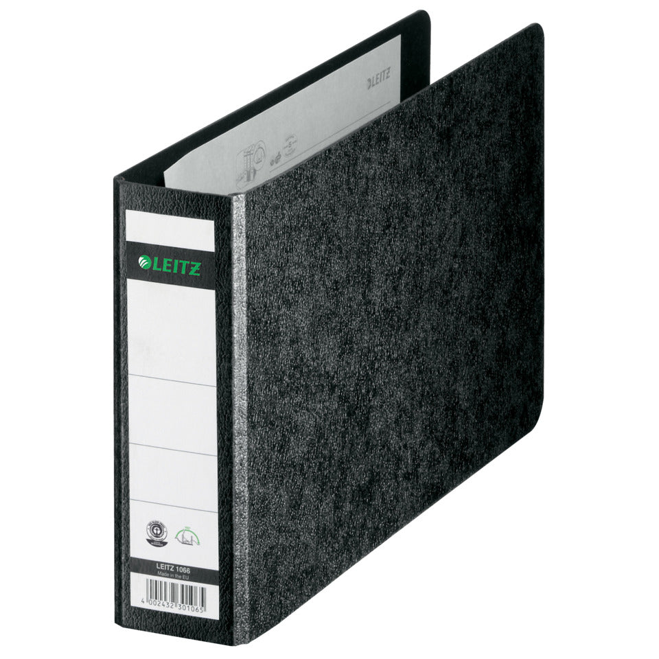 Qualitäts-Ordner 180° Hartpappe, A5 quer, 55mm, schwarz LEITZ 1066-00-00 LEITZ 10660000 56mm o. Grifflo