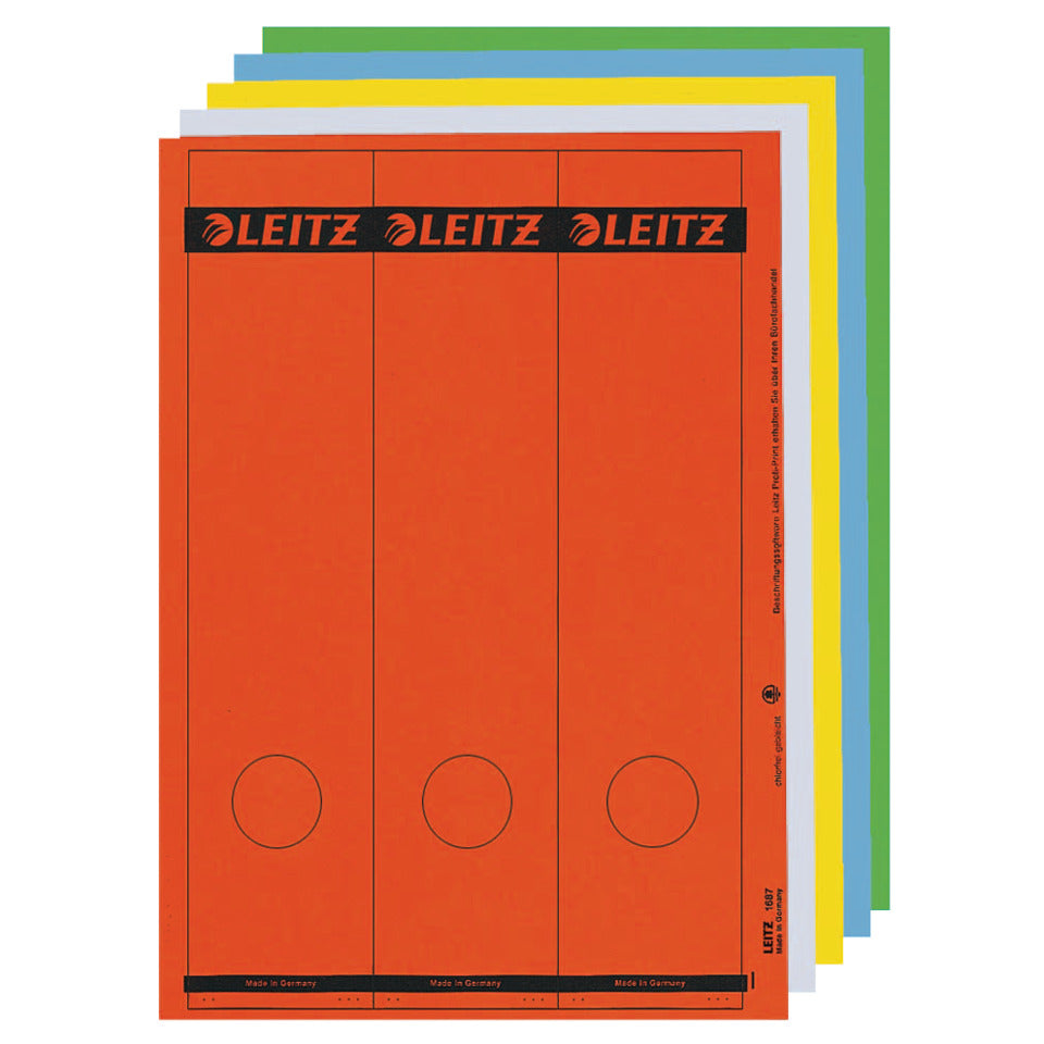 Ordnerrückenschild selbstklebend, 62 x 285 mm, breit/lang, 75 Stück, rot  ~~OEM~ LEITZ 1687-00-25 LEITZ 1687-00-25 sk 25x3St