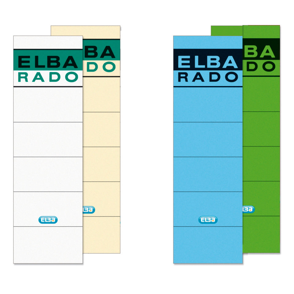Ordnerrückenschild rado selbstklebend, 59 x 190 mm, kurz/breit, 10 Stück, grün ELBA 100420948 ELBA 100420948 004617GN SK 10ST