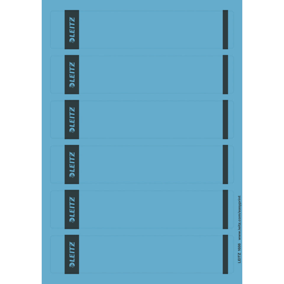 Ordnerrückenschild selbstklebend, 39 x 191 mm, schmal/kurz, 150 Stück, blau LEITZ 1686-20-35 LEITZ 16862035 SK 25x6ST