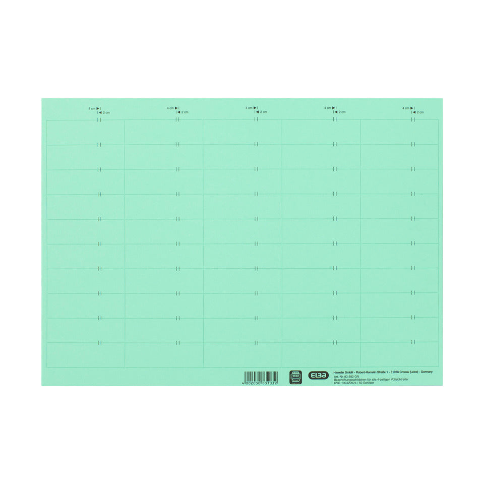 Beschriftungsschild, 50 Stück, grün ELBA 100420976 ELBA 100420976 83582GN