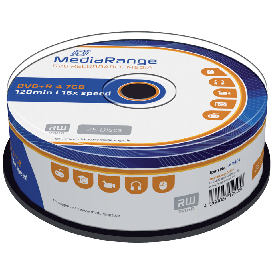 DVD+R 25erSpindel   4,7Gb120mi MEDIARANGE MR404 MEDIARANGE MR404 4,7Gb120mi