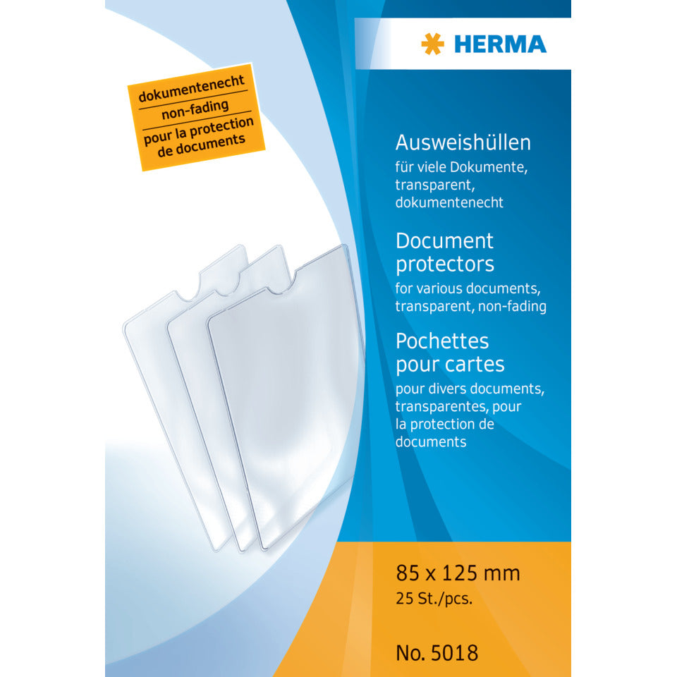 Ausweishülle für Dokumente, 85x125mm, transparent HERMA 5018 HERMA 5018 f. diverse Dokumente