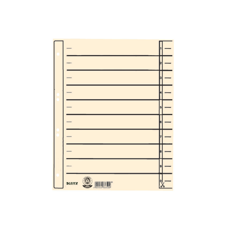 Trennblatt, A4, Karton, Überbreite, chamois, 100 Stück LEITZ 1657-00-11 LEITZ 1657-00-11 100ST