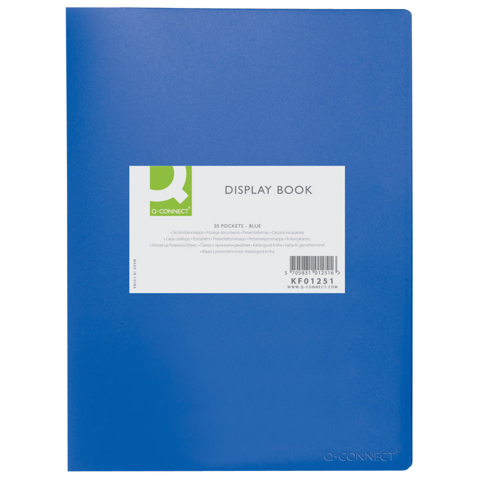 Sichtmappe, A4, 20 Hüllen, blau Q-CONNECT KF01251 Q-CONNECT KF01251 20 Hüllen