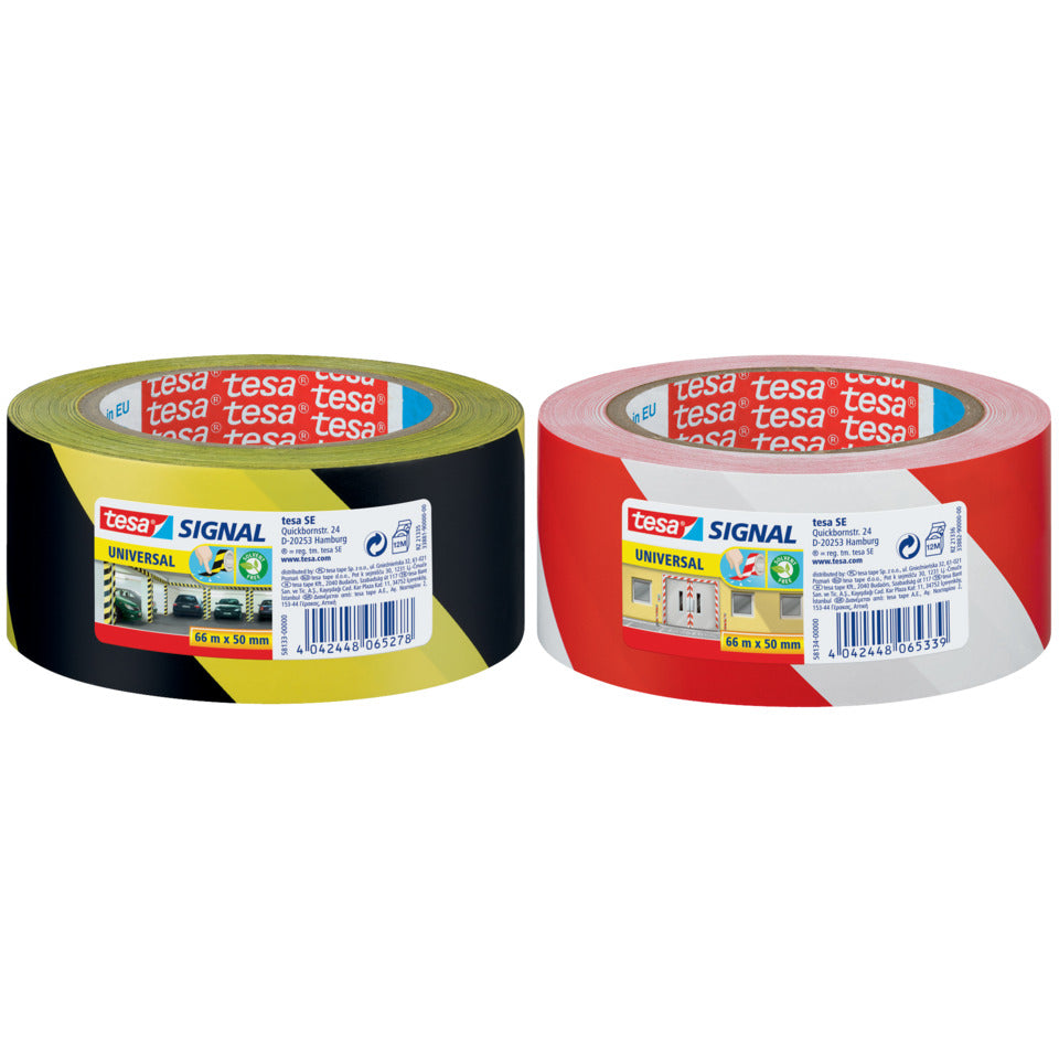 Markierungsklebeband Signal Universal, PP, 66 m x 50 mm, gelb-schwarz TESA 58133-00000-02 TESA 58133-00000-00  50mm 66m
