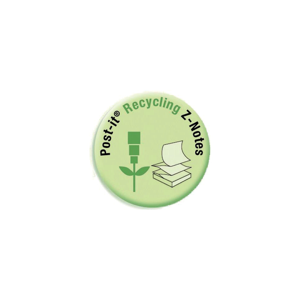 Haftnotizspender Z-Notes Recycling, inkl. 12 Blöcke Recycling Z-Notes, 76 x 76 mm, gelb POST-IT C2014Y12 POST-IT C2014Y12 Recycling