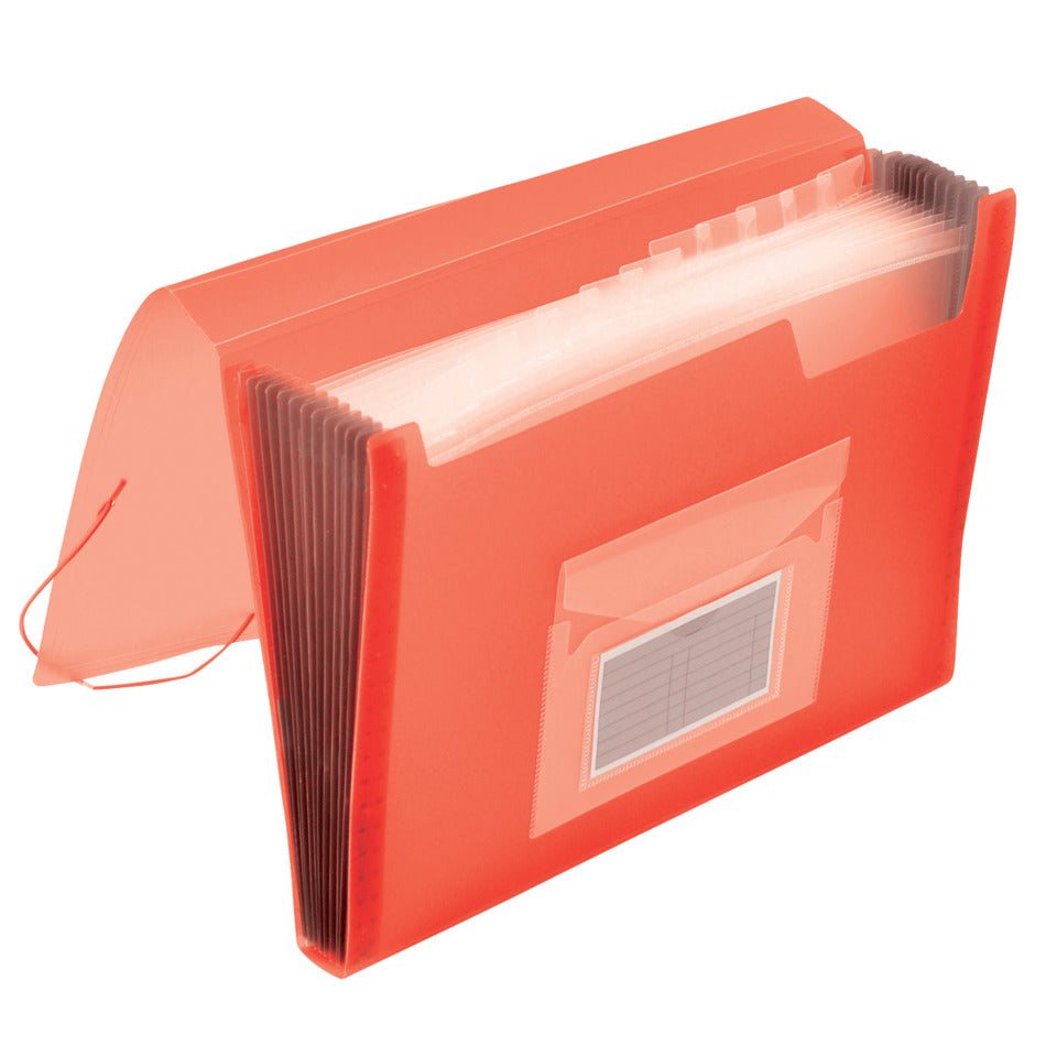 Fächertasche, 13-teilig, transluzent rot Q-CONNECT KF02478 Q-CONNECT KF02478 13tlg.