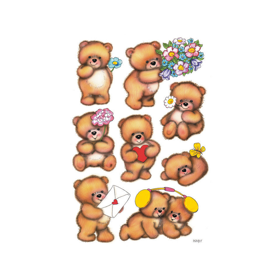 Sticker Bären mit Blumen, 24 Stück HERMA 3578