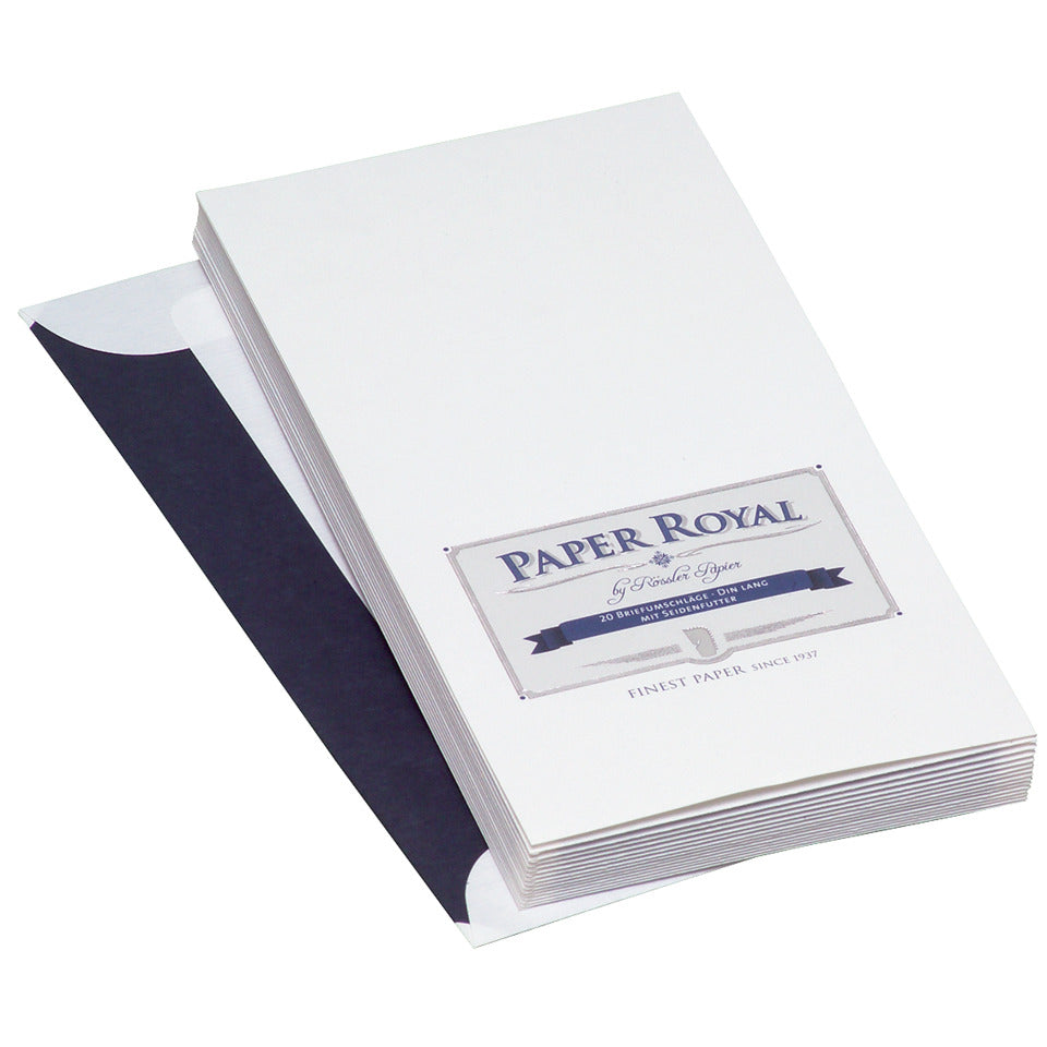Briefumschlag Paper Royal, DIN lang, 100g/m², SF, nassklebend, 20 Stück, weiß RÖSSLER 2033831009