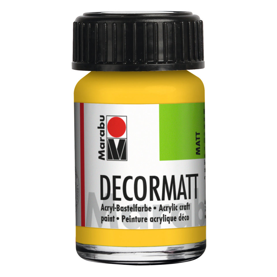Decormatt Acryl, 15ml, mittelgelb MARABU 14010 039 021 MARABU 1401 39 021  15ml  Glas