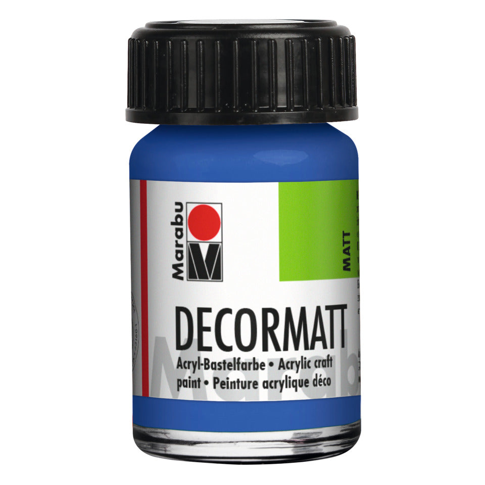 Decormatt Acryl, 15ml, mittelblau MARABU 14010 039 052 MARABU 1401 39 052  15ml Glas