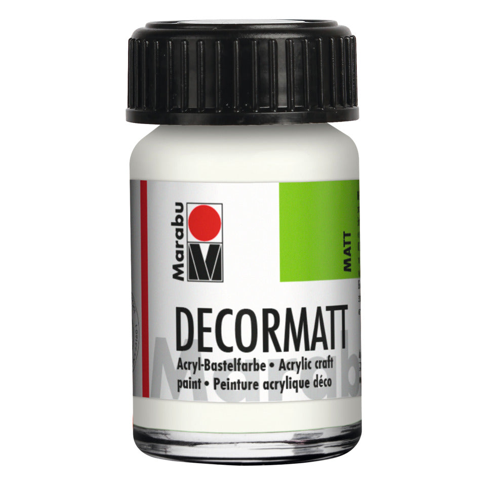 Decormatt Acryl, 15ml, weiß MARABU 14010 039 070 MARABU 1401 39 070  15ml Glas