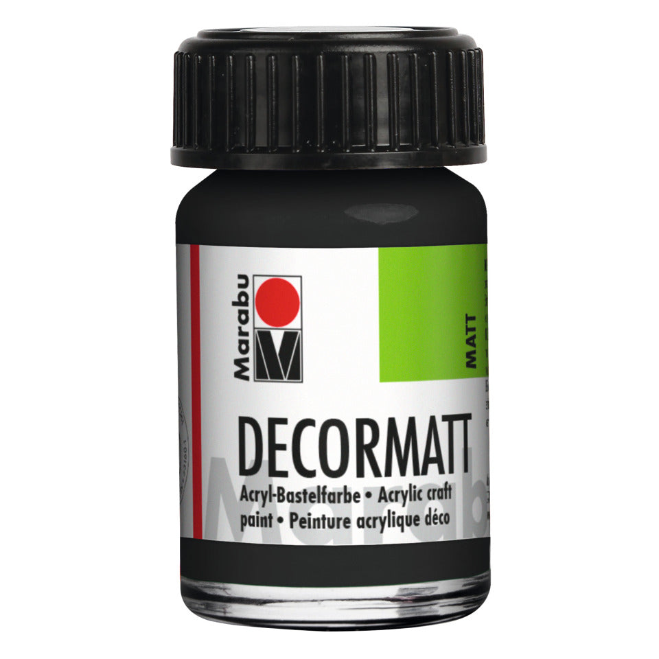 Decormatt Acryl, 15ml, schwarz MARABU 14010 039 073 MARABU 1401 39 073  15ml Glas