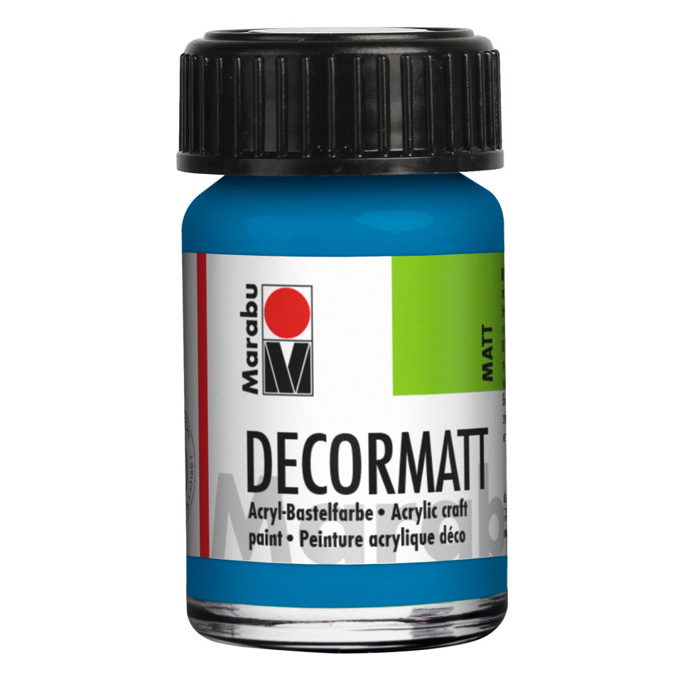 Decormatt Acryl, 15ml, azurblau MARABU 14010 039 095 MARABU 1401 39 095 15 ml Glas