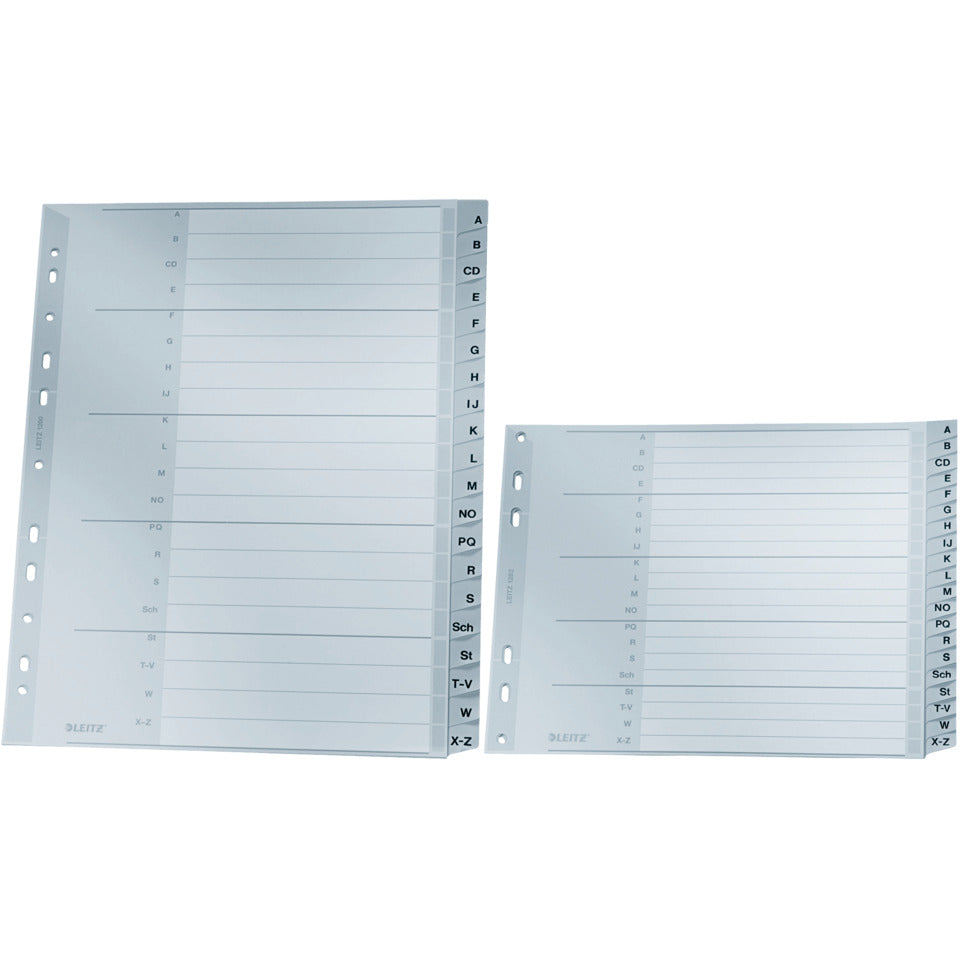 Plastikregister A-Z, A4, PP, 20 Blatt, grau LEITZ 1260-00-00 LEITZ 1260-00-00 Plast. überbr