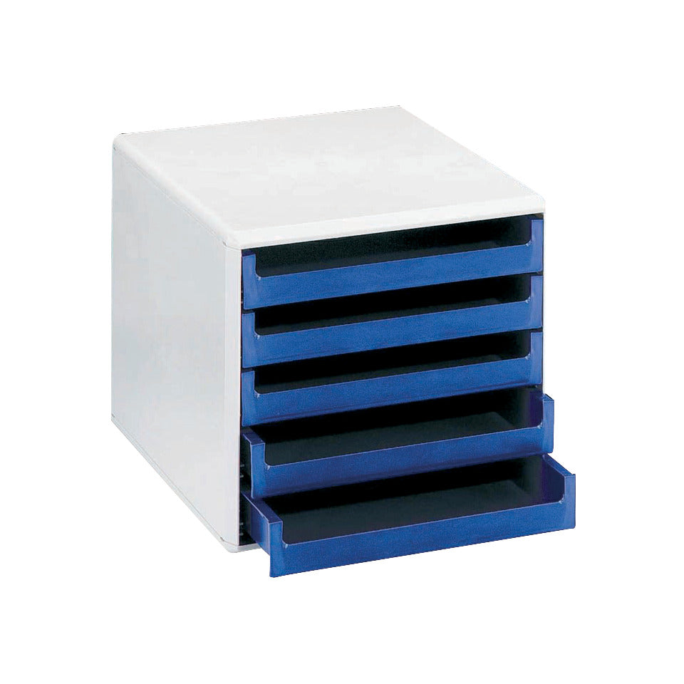 Schubladenbox 5 Laden hellgrau/blau M+M 30050911