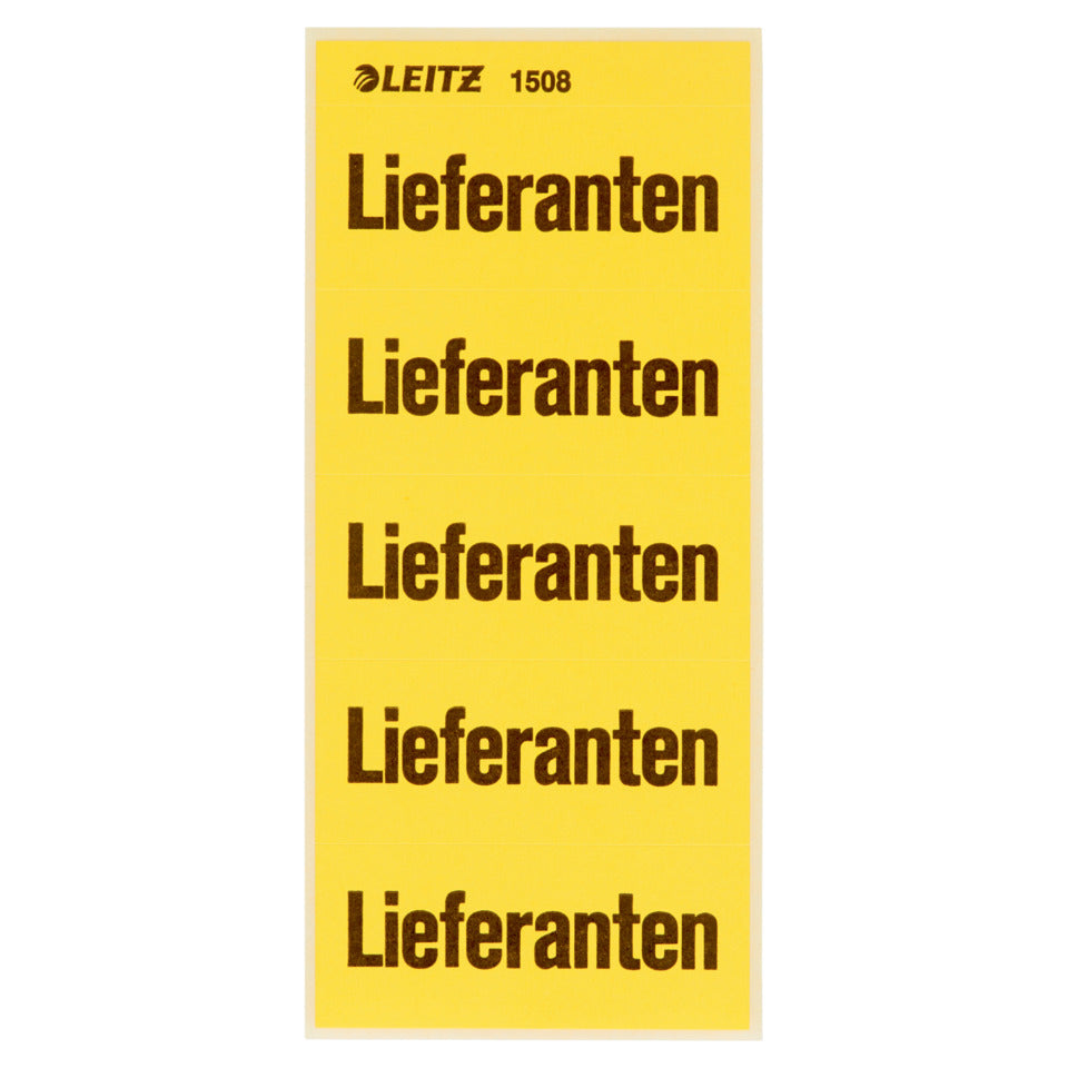 Inhaltsschild Lieferanten, selbstklebend, 100 Stück, gelb LEITZ 1508-00-00 LEITZ 15080000 selbstklebend