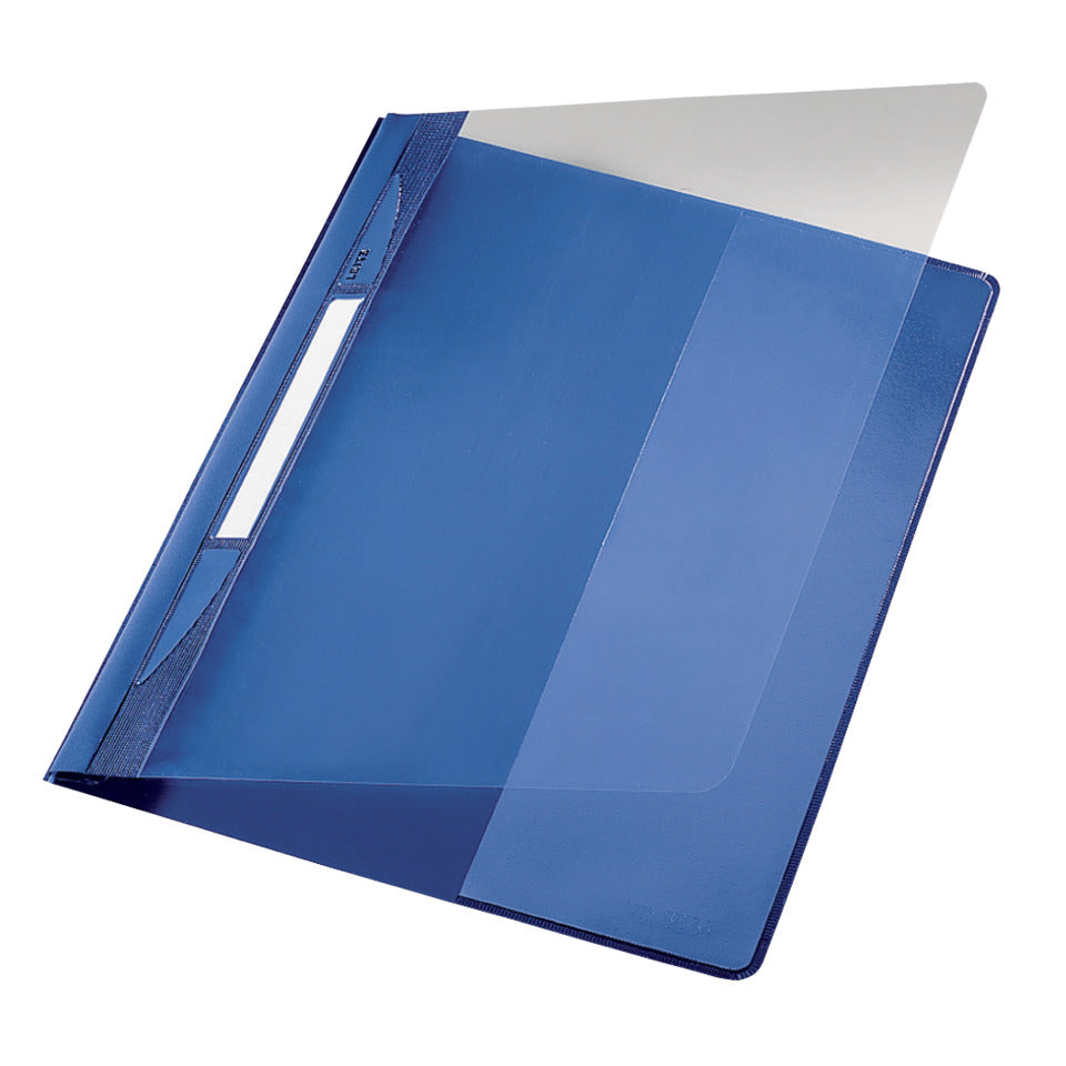 Hefter Exquisit, A4, Überbreite, PVC, blau LEITZ 41940035 LEITZ 4194-00-35 mit Tasche