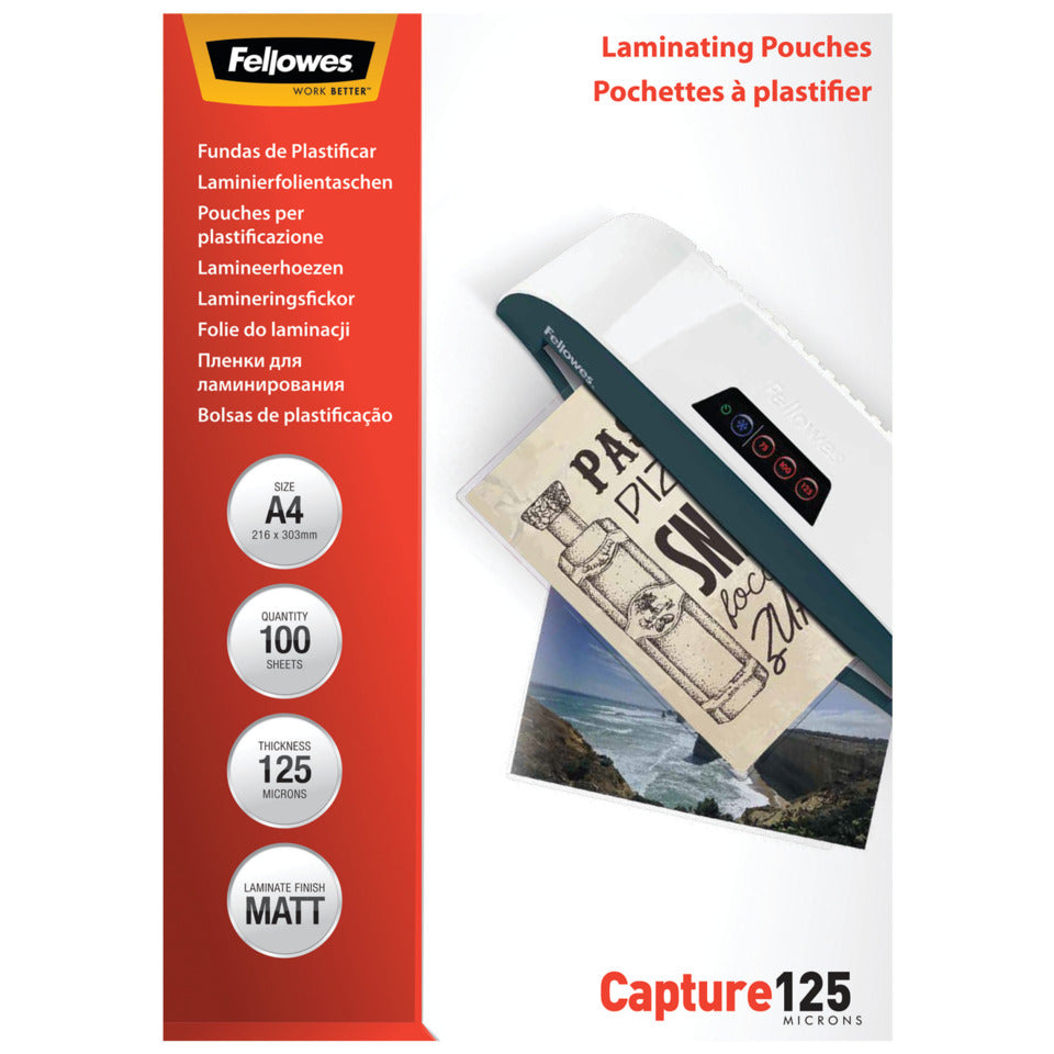 Laminierhülle Capture, A4, 125 µm, matt, 100 Stück FELLOWES 5328502 FELLOWES 5328502 A4/125my