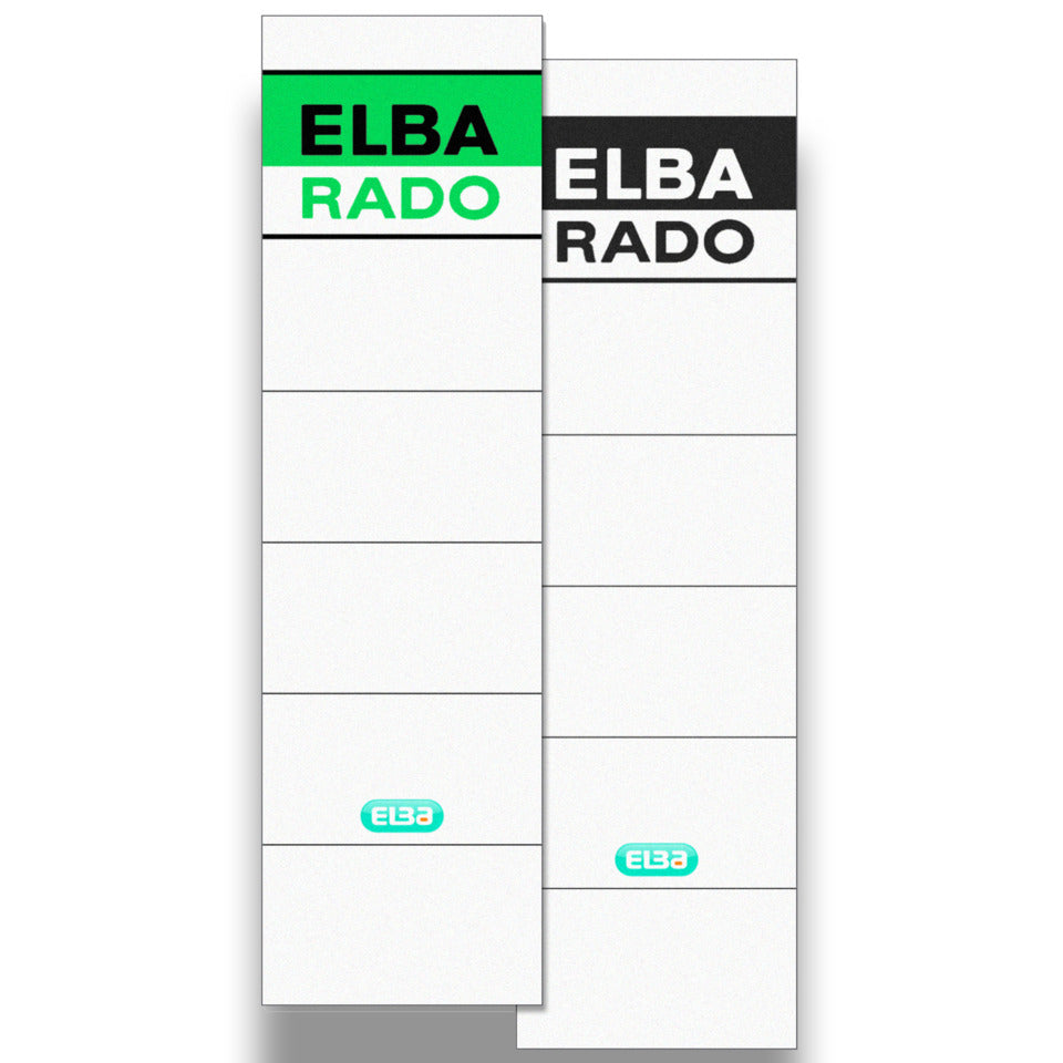 Ordnerrücken-Einsteckschild Rado, 54 x 190 mm, breit/kurz, 10 Stück, weiß ELBA 100420956 ELBA 100420956 04 217 breit