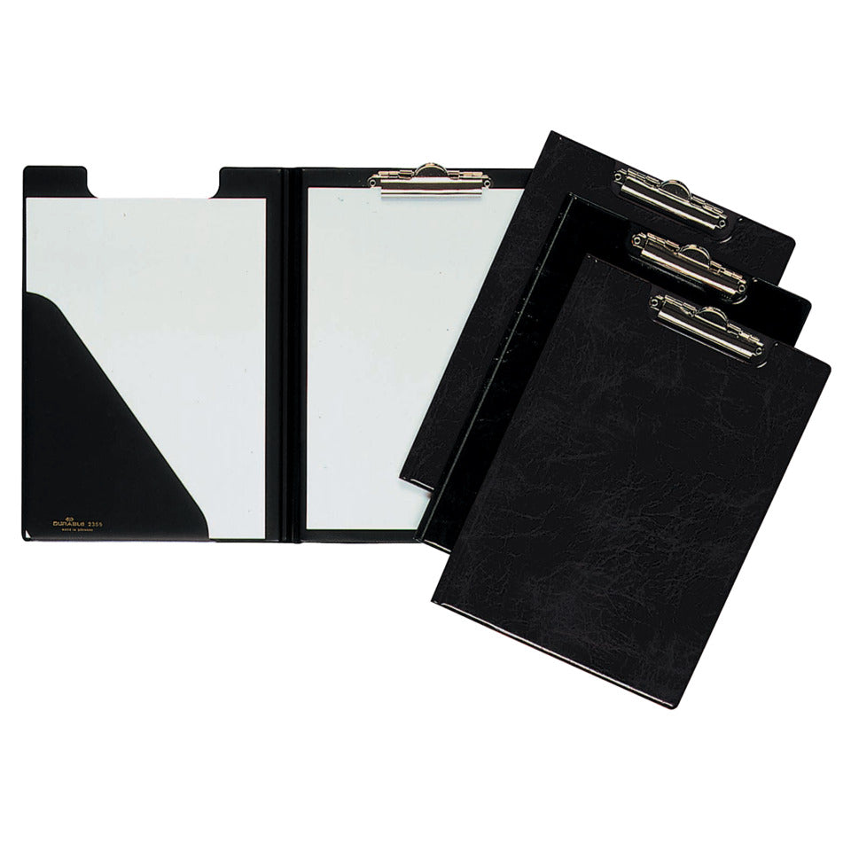Klemmbrettmappe, Weichfolie mit Kartonverstärkung, Klemme oben, 237 x 330 mm, schwarz DURABLE 2355 01