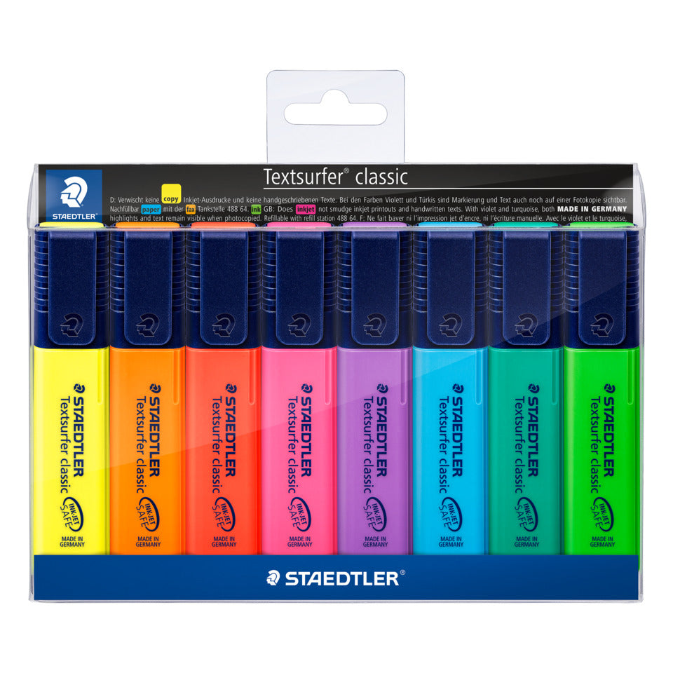 Textmarker Textsurfer® classic, nachfüllbar, Etui mit 8 Stück STAEDTLER 364 WP8