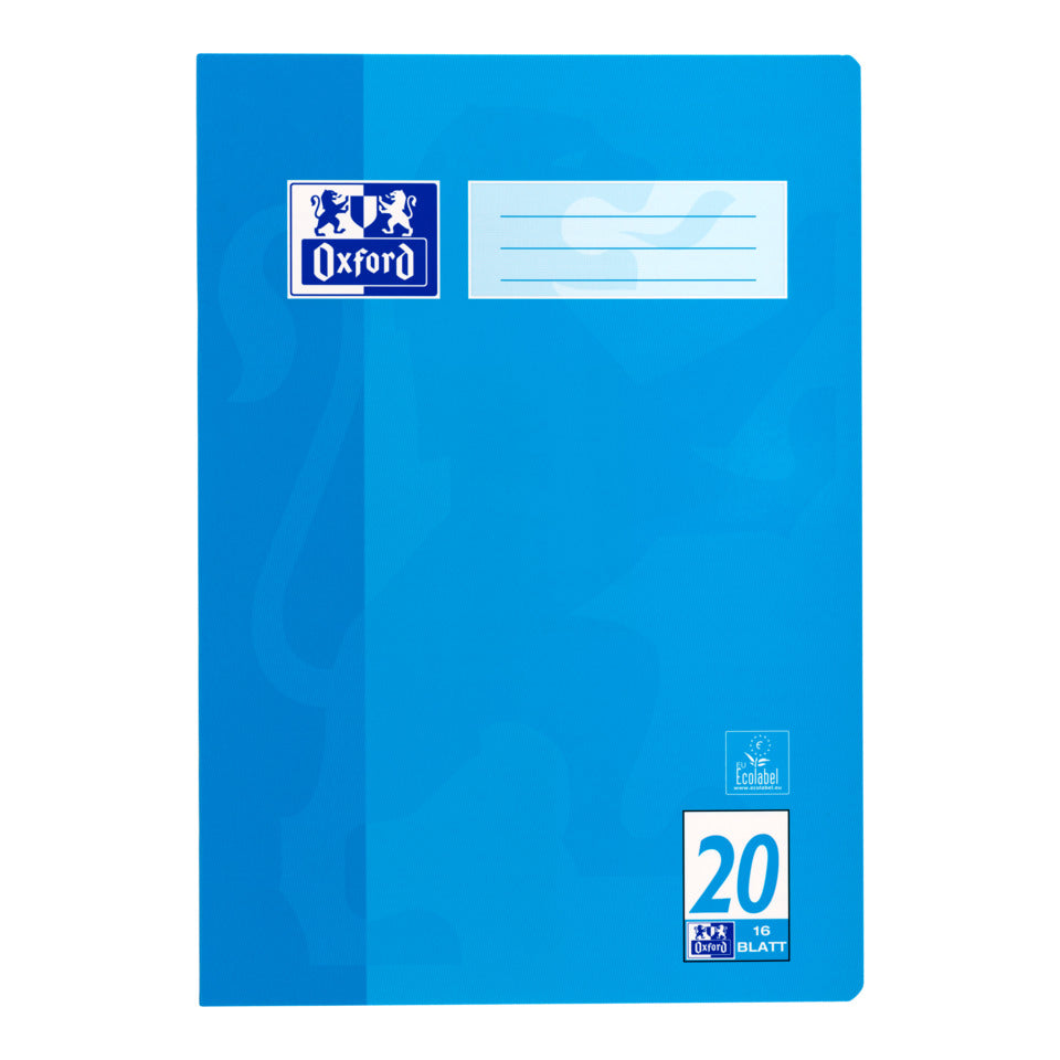 Heft, A4, 90g/m², 16 Blatt, Lin.20, blanko, türkisblau OXFORD 100050306