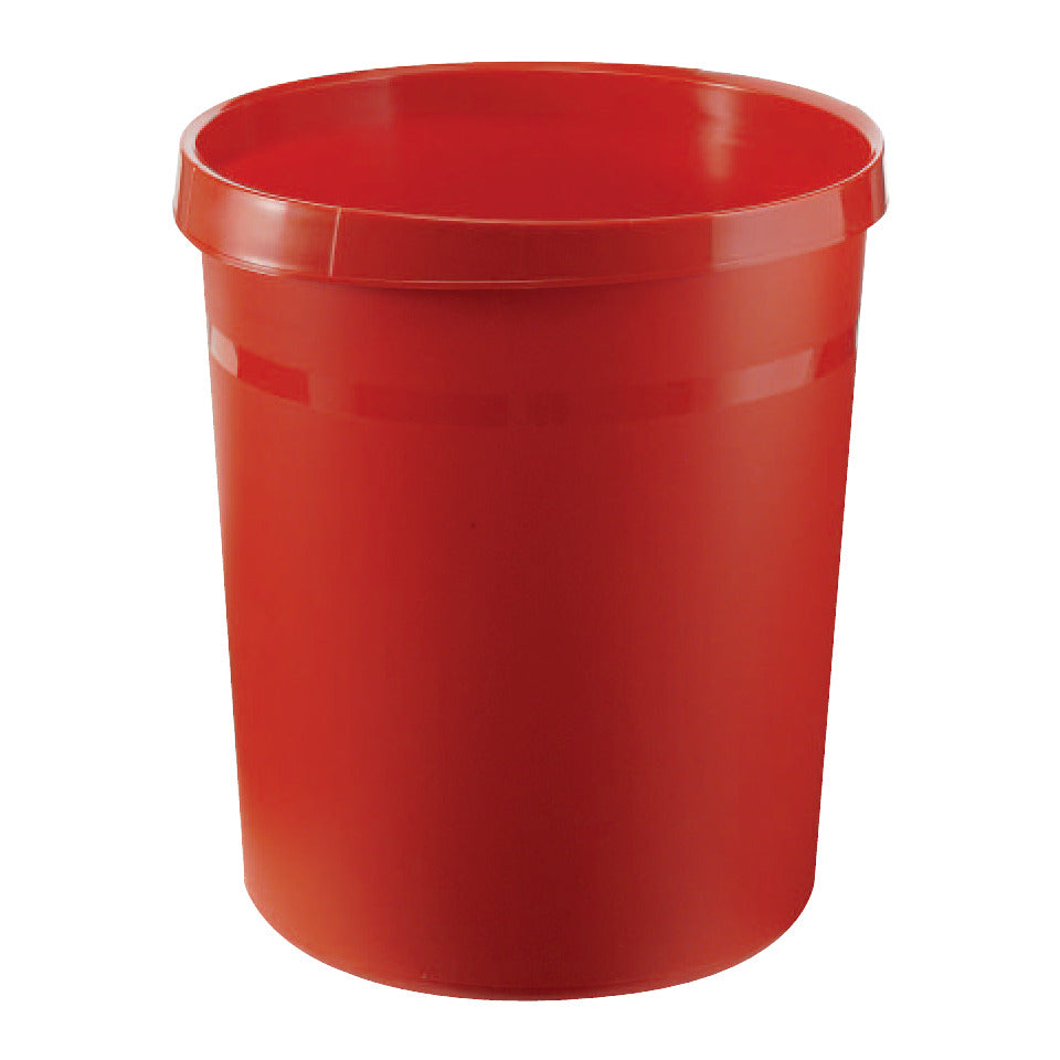 Papierkorb GRIP, 18 Liter, mit 2 Griffmulden, extra stabil, rund, rot HAN 18190-17D