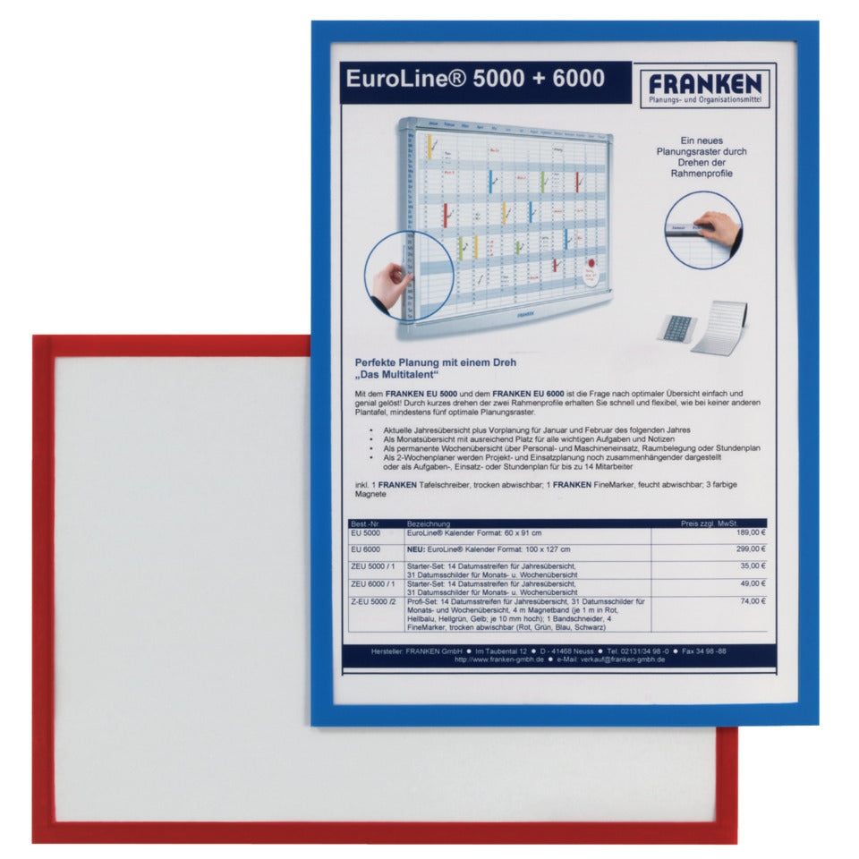 Dokumentenhalter Frame It X-tra!Line, A4, magnetisch, rot FRANKEN ITSA4M01 FRANKEN ITSA4M01 magnetisch