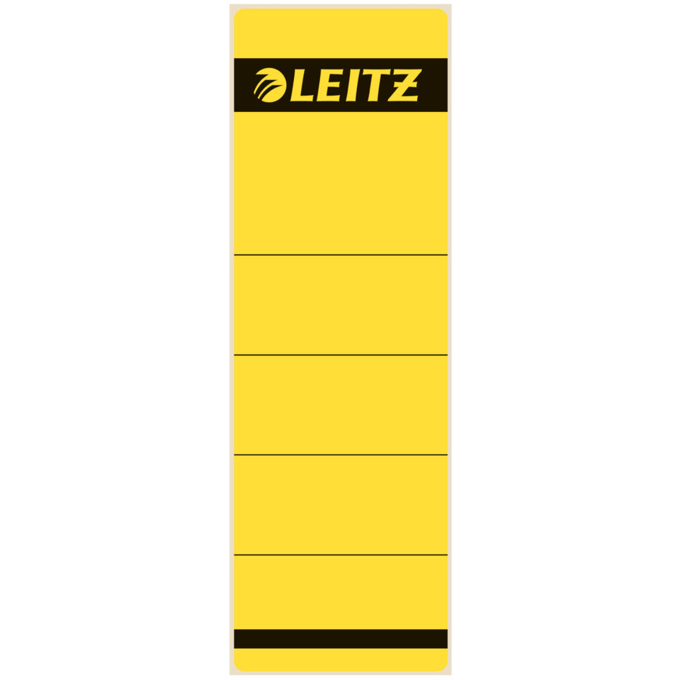 Ordnerrückenschild selbstklebend, 62 x 191 mm, breit/kurz, 10 Stück, gelb LEITZ 1642-00-15 LEITZ 16420015 skl PG 10ST
