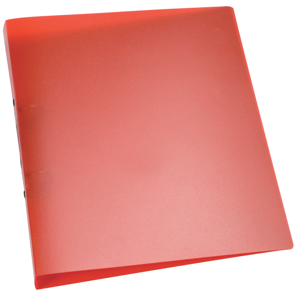 Schulordner, A4, 2-Ring, 25mm, PP, transluzent rot Q-CONNECT KF02482 Q-CONNECT KF02482 2 Ring 25mm