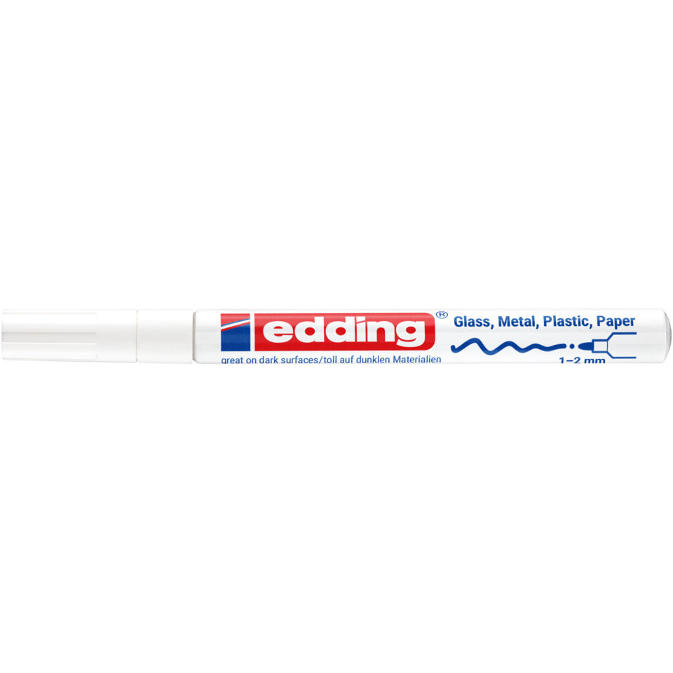 Glanzlackmarker 751, 1-2mm, Rundspitze, weiß EDDING 751-9-049