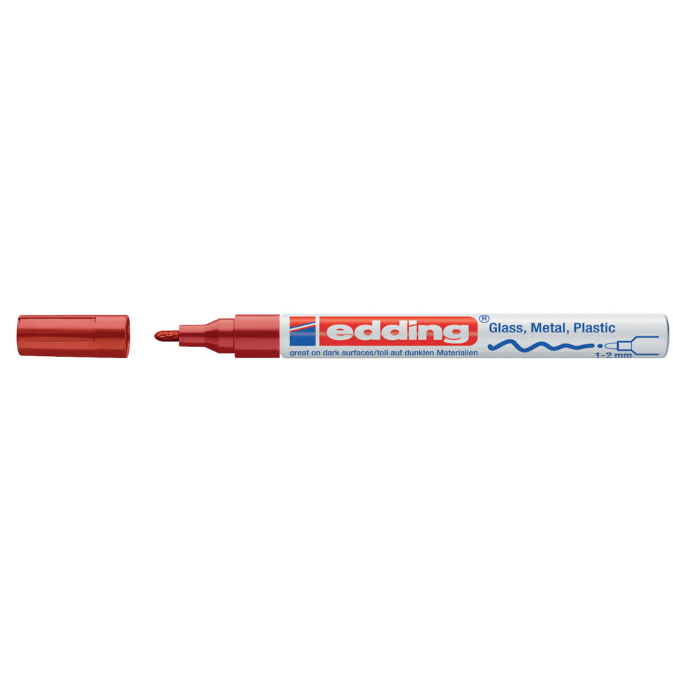 Glanzlackmarker 751, 1-2mm, Rundspitze, rot EDDING 751-9-002