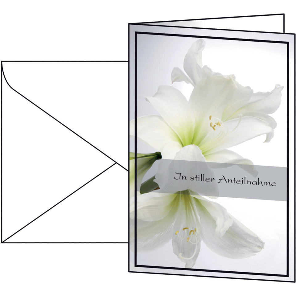 Trauerkarte Design Amaryllis, 10+10 Stück SIGEL DS006 SIGEL DS006 Trauer