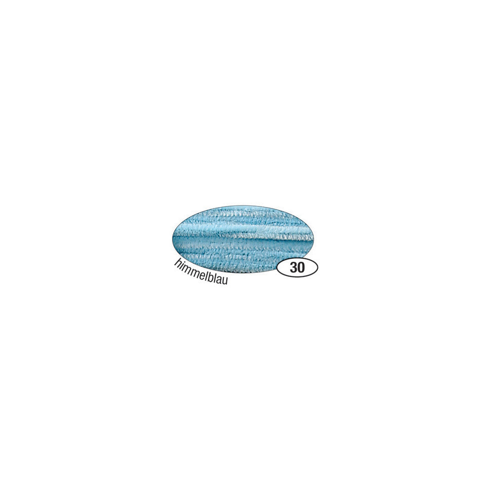 Chenilledraht, 8 mm x 50 cm, 10 Stück, hellblau FOLIA 77830