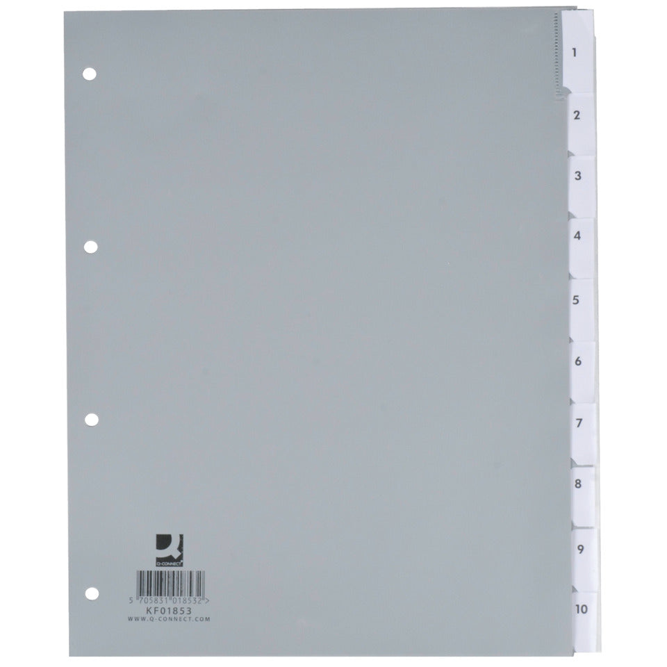 Register, A4, 10-teilig Q-CONNECT KF01853 Q-CONNECT KF01853 Beschriftungssch. ausw