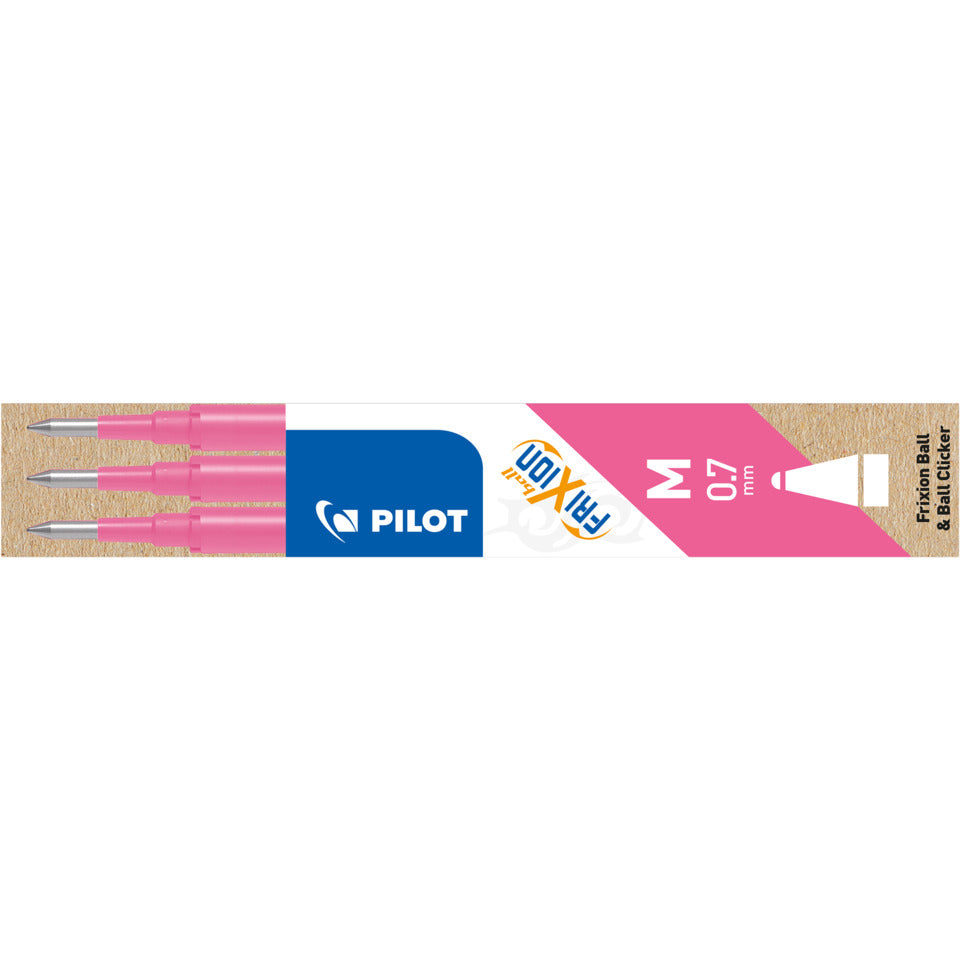 Tintenrollermine FriXion Ball/Clicker, 0,4mm, 3 Stück, pink PILOT BLS-FR7-P-S3 PILOT BLS-FR7-P-3 2261009F