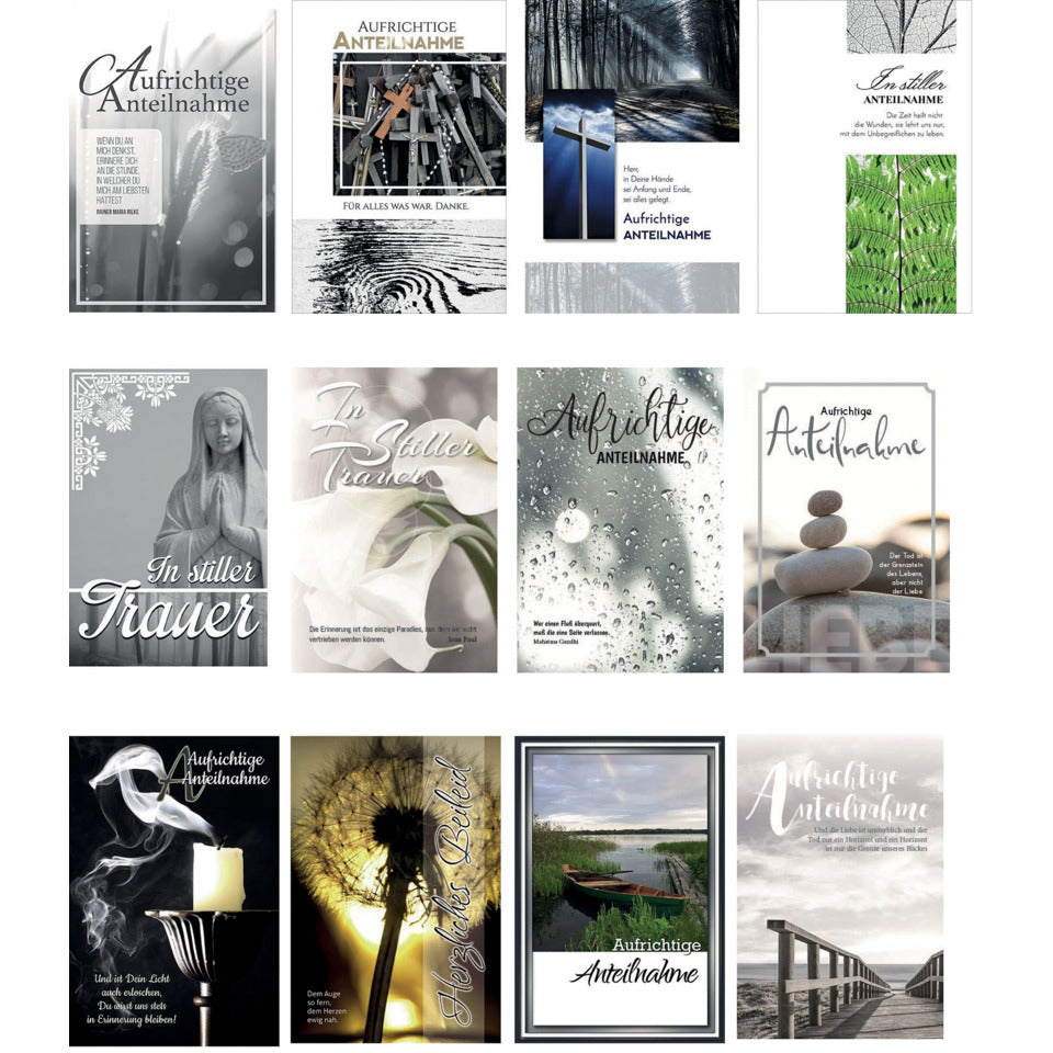 Trauerkarte, 60er Box, sortiert PAPER STYLE 81-0160 PAPERSTYLE 81-0160