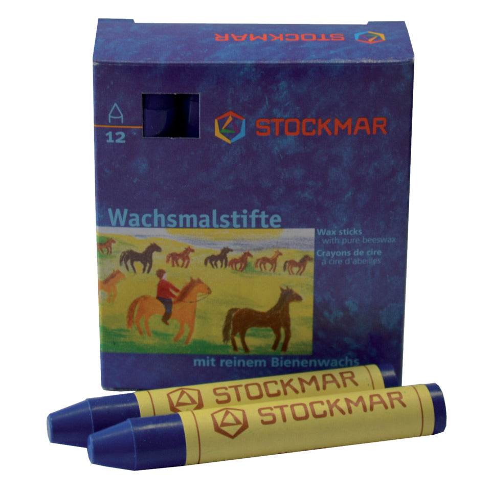 Wachsmalkreiden, 12 Stück, blau STOCKMAR 330-09