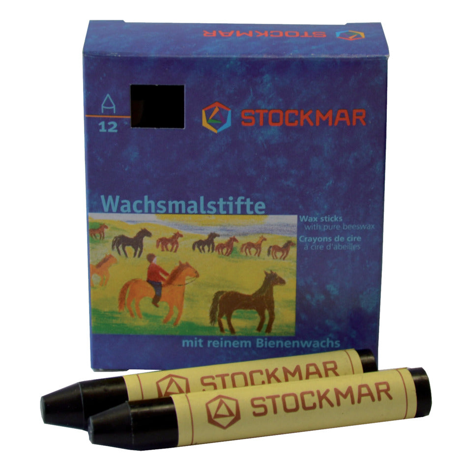 Wachsmalkreiden, 12 Stück, schwarz STOCKMAR 330-15