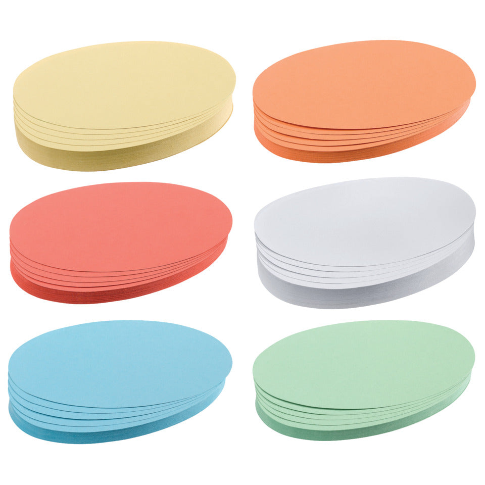 Moderationskarte Oval, 190 x 110 mm, Altpapier, 500 Stück, sortiert FRANKEN UMZ111999 FRANKEN UMZ111999  190x110mm