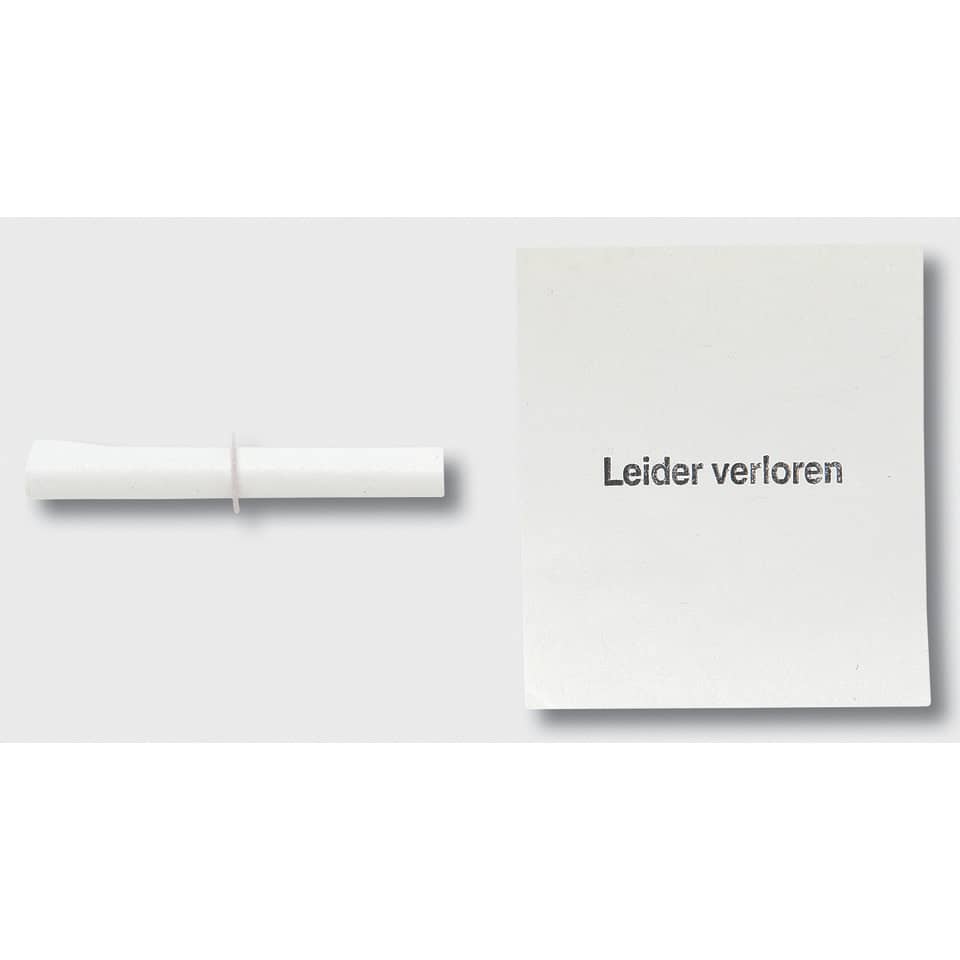 Röllchenlose "Leider verloren", 100 Stück, weiß WOLF & APPENZELLER 200100 200100 (100)