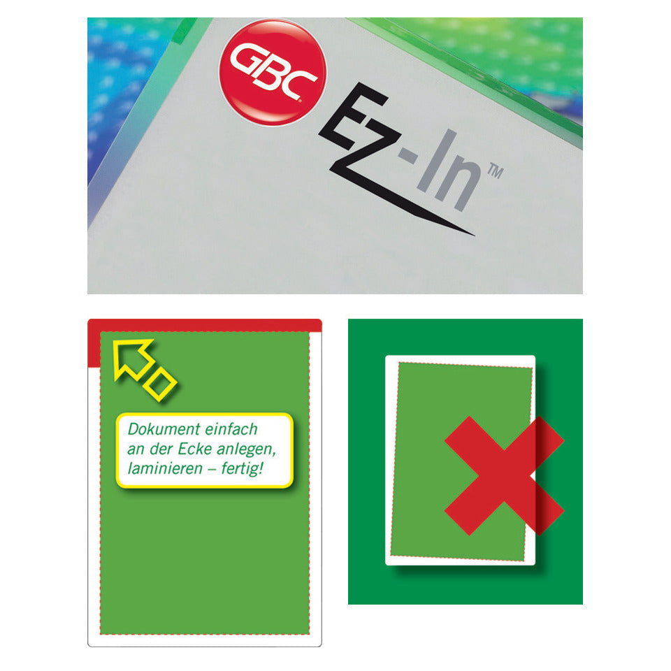 Laminiertasche, A3, 80 Micron, glänzend, 100 Stück, glasklar GBC IB583032 GBC IB583032 Ez-In