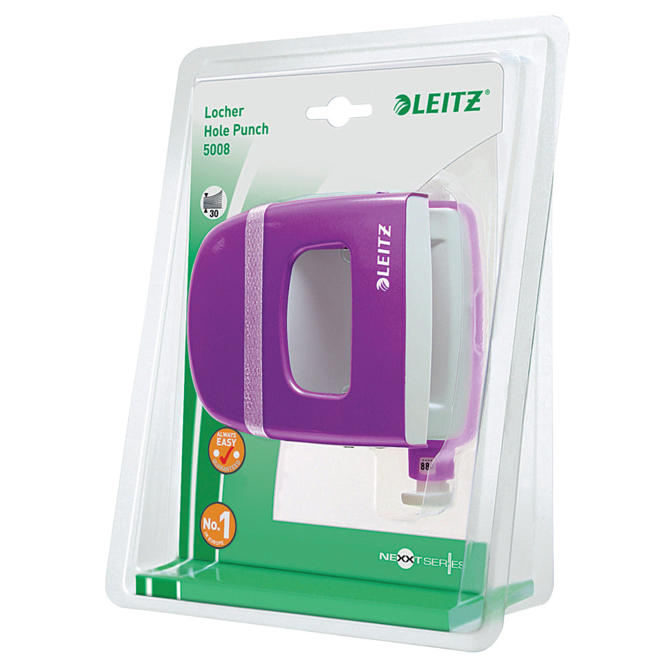 Locher NeXXt WOW, 30 Blatt, Anschlagschiene, Metall, Blister, violett LEITZ 50082062 LEITZ 5008-20-62 NeXXT Blister