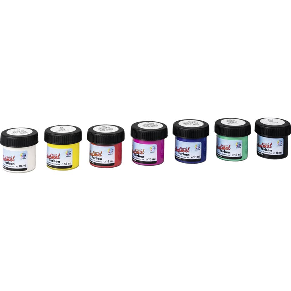 Schulmalfarbe, 18ml, 7 Farben LACUFA K108007 LACUFA K108007 Grundsortiment