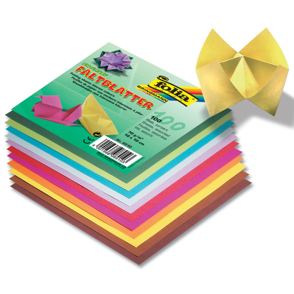 Faltblatt, 10x10cm, 70g/m², 100 Blatt, sortiert FOLIA 8910 FOLIA 8910  100Bl
